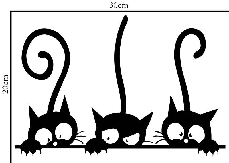 Прекрасный 3 черный милый стикер на стену с кошкой Moder Cat стикер на стену s девочки винил домашний декор милый Кот гостиная детская комната