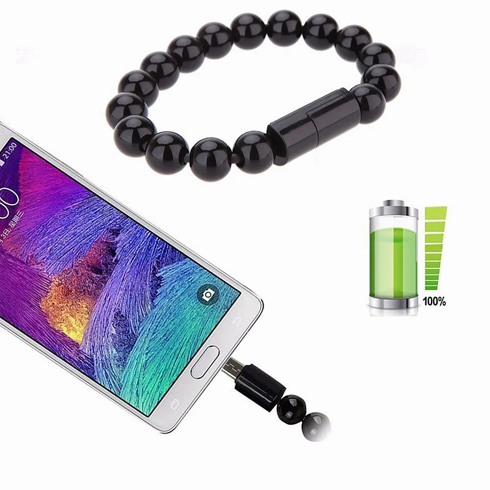 Kabel USB Gelang Pengisian Sync Data Charger untuk iPhone X 5 6S 7 7 Plus Samsung Galaxy s7 S8 Plus Hua Wei P10 Lite