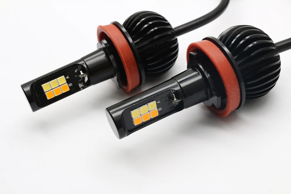 Dual Color Change Headlight H7 H4 LED Fog Light Bulb 6000k White 3000K Yellow H1 H3 H8 H11 9005 9006 880 12V 20W LED Headlights (7)