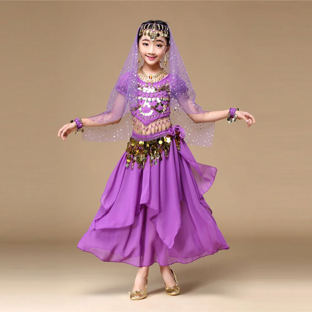 Детский набор костюма для танца живота восточный танец девушки танец живота индия танец живота одежда танец живота дети индийская одежда