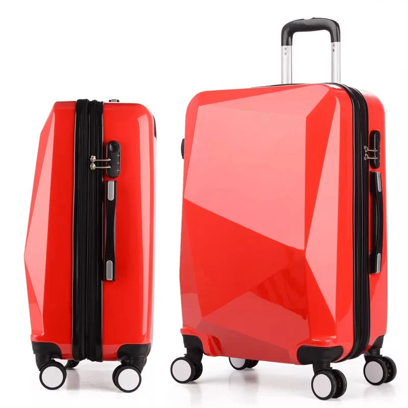 Ромбовидный чемодан на колесиках, чемодан на колесиках, Женская дорожная сумка, 20 дюймов, Студенческая сумка для переноски, пароль, жесткий багажник для мужчин - Цвет: Red