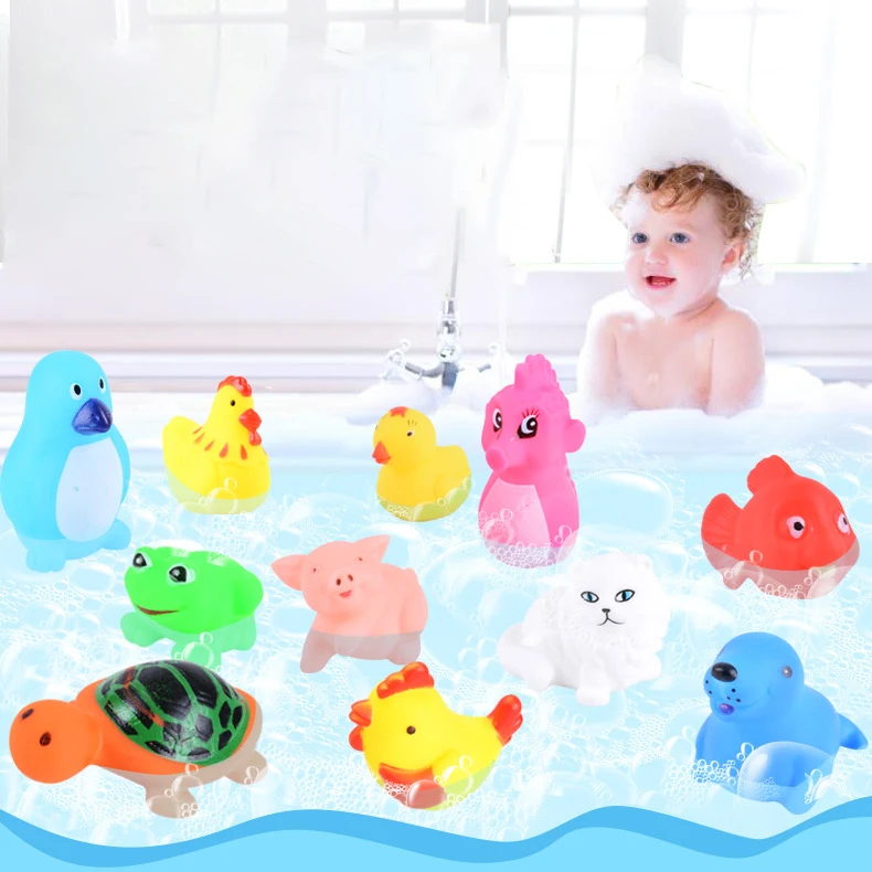 Детские Аква Игрушки для ванны для детей в ванной для детей водные игрушки распылитель инструмент резиновая утка Черепаха Рыба животное игрушка душ игры