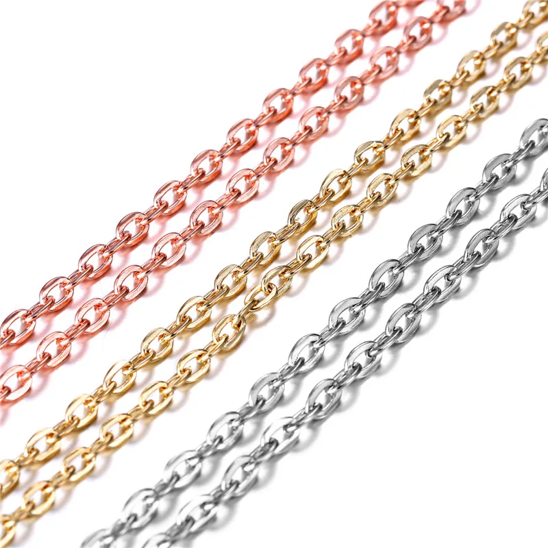 

High Quality Popular Silver Gold Rose gold color Necklace Floating Locket Chains Rolo Chain Necklace