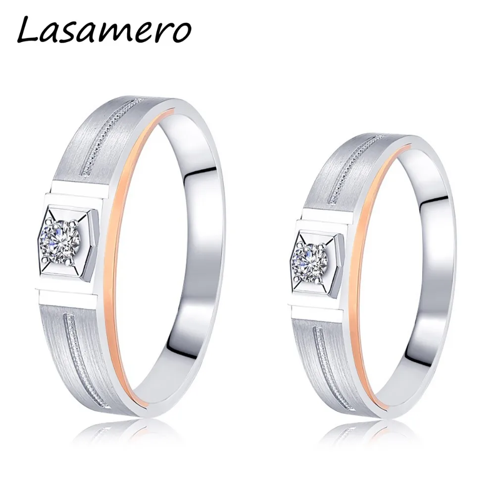 Мужские и женские кольца LASAMERO кольцо с натуральным бриллиантом круглой огранкой