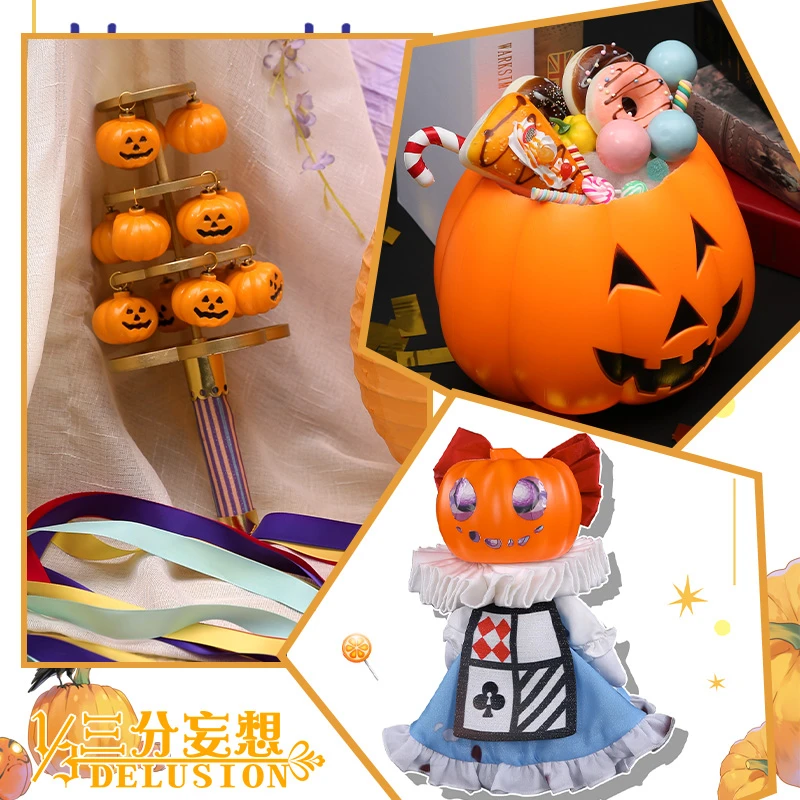 

Anime TouHou Project Alice Hakurei Reimu Kirisame Marisa Halloween pumpkin bell Cosplay Prop H