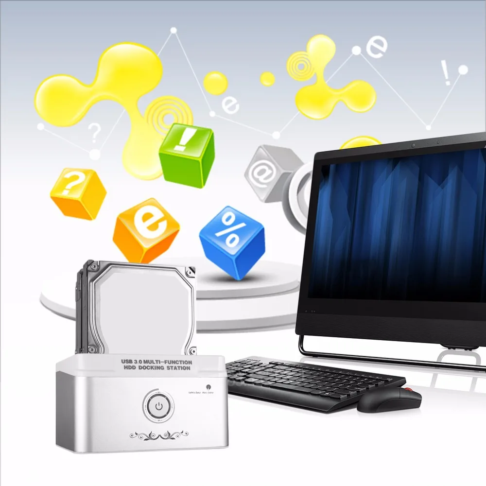 

Multifunctional 2.5 Inch 3.5 Inch USB 3.0 Dual HDD Docking Station US Plug To 5Gbps External Hard Drive Drop Shipping