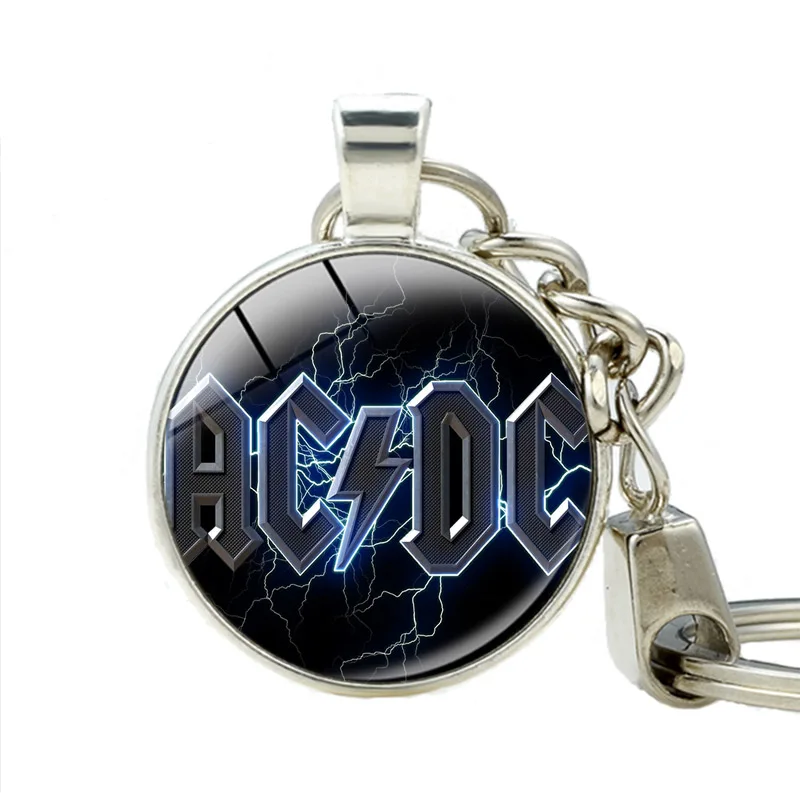 

Classical POP Band Souvenirs Gifts ACDC Pendant Keychain Fashion Zinc Alloy AC/DC Key Buckle Chain