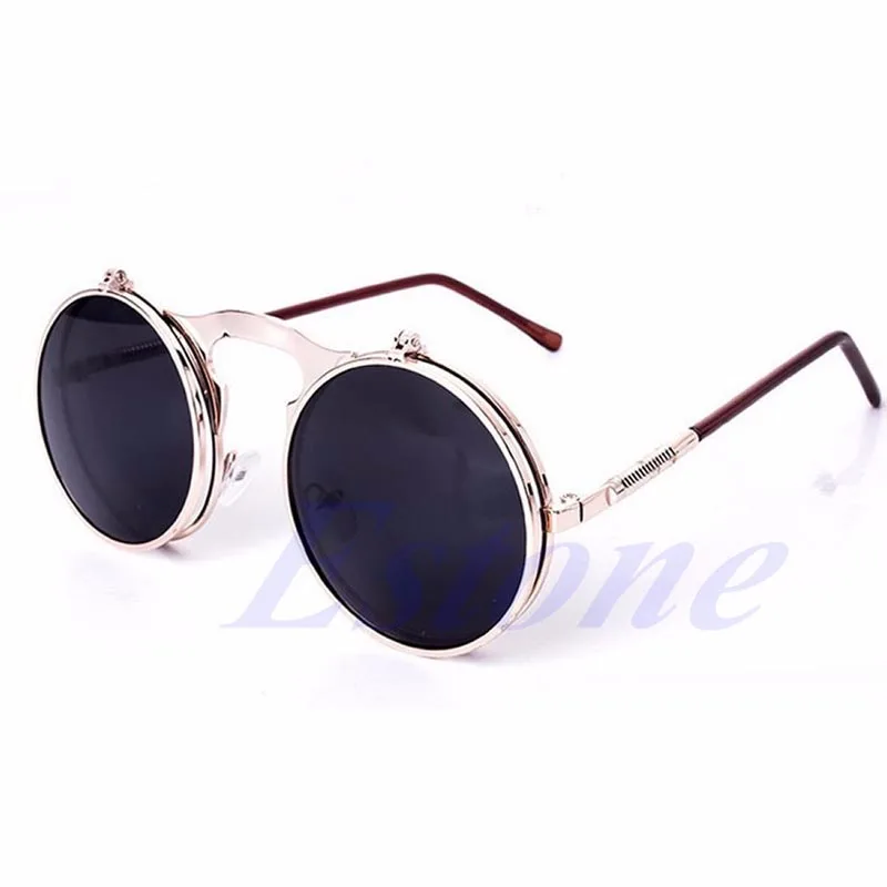 

Unisex Gothic Steampunk Mens Sunglasses Coating Mirrored Sunglasses Round Circle Sun glasses Retro Vintage Gafas de Sol