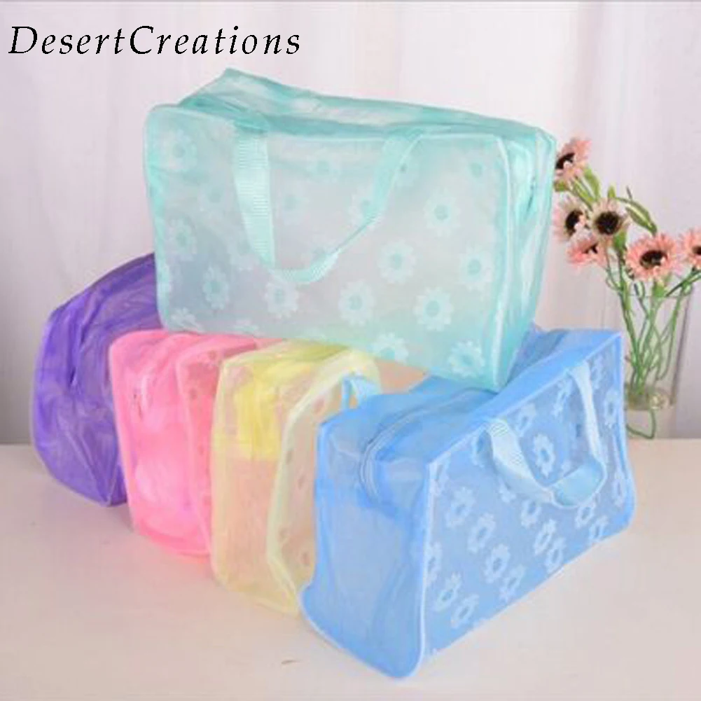 

Fashion Waterproof PVC Makeup Cosmetics Bags Clear Transparent Travel Storage Box Wash Bathing Make Up Bag