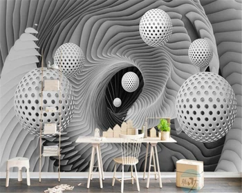 

beibehang 3d wallpaper European luxury 3d stereo ball space swirl wallpaper modern TV background wall wallpaper for walls 3 d