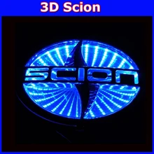 CAR Rear Front Badge Logo 3d light Brand Logo Lamp For scion led emblem logo light red blue white Free Shipping