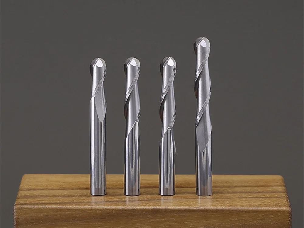 10pcs 4mm Shank 2 Flute Ball nose End Mill Cutter CNC Bit 10/12/15/17/20/22/25/28/30/32/42/52mm CEL | Инструменты