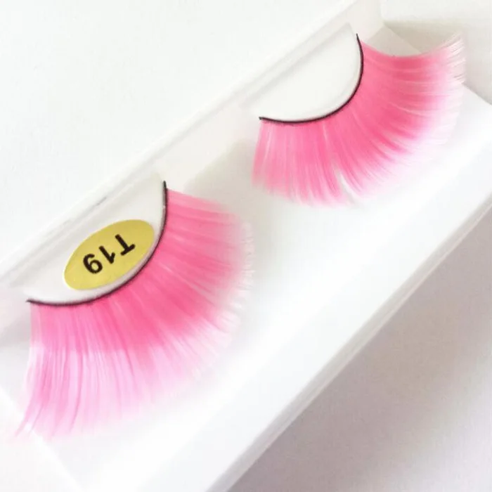 pink false eyelashes