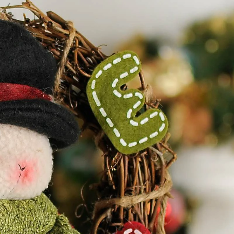 Рождественские украшения Гирлянда ротанга кольцо двери висит старик снеговик олень праздник окна макет сцены реквизит 007