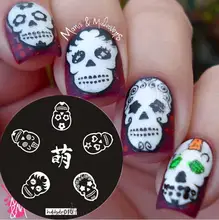 hot sale 2017 Nail Art Stamping Plate Template Skull Nail Art Stamp Template Image Plate hehe010
