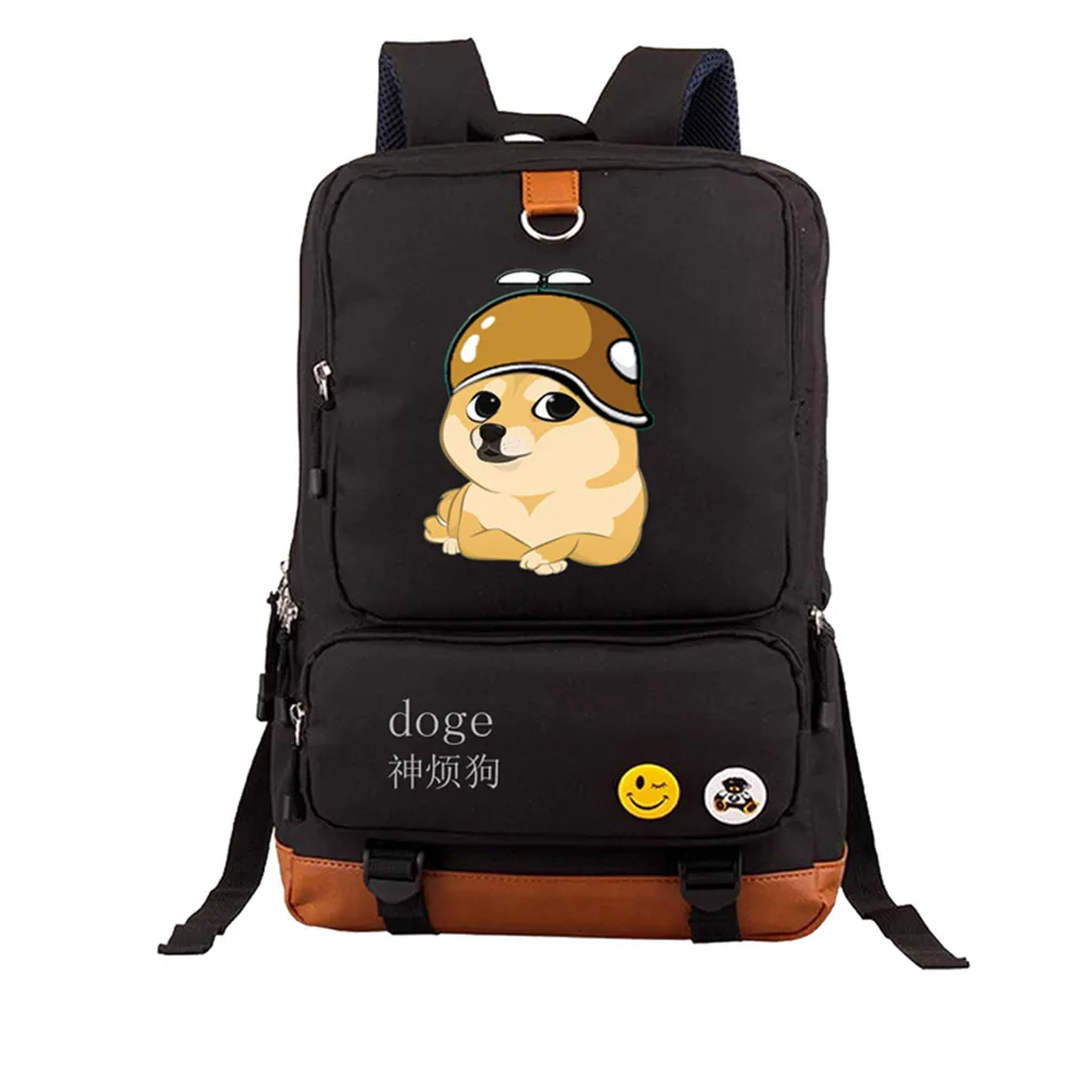

2019 High Quality Shiba Inu Kawaii Doge Emoji Printing Backpack School Bags Mochila Feminina Laptop Backpack student book bag
