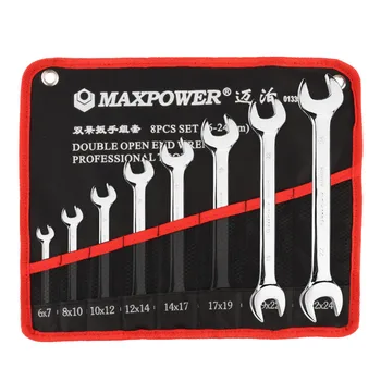 

8pcs 6*7mm/8*10mm/10*12mm/12*14mm/14*17mm/17*19mm/19*22mm/22*24mm Double End Open End Wrench Ratchet Gears Torque Spanner Set B4