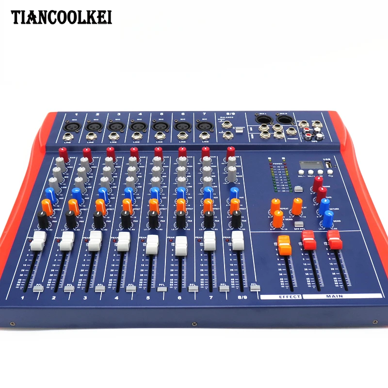 Pro MT82CX USB 8 Channel Audio Mixer With lyrics display 8 bus power