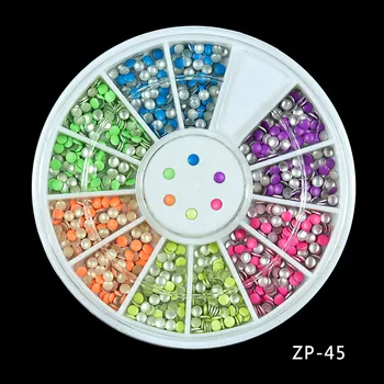 

Hot Sale Beautiful 2mm Neon Circle Metal Studs Gem Rhinestone 3D Nail Art Wheel FREE WAX PENCIL (6colors.....)