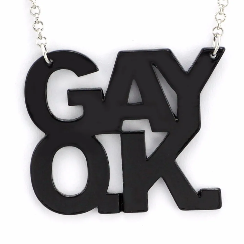 

Stainless Steel Gay Pride Alphabets Pendent Necklace Best Friend Jewelry LGBT Chain Necklace & Pendants For Men Women Collares