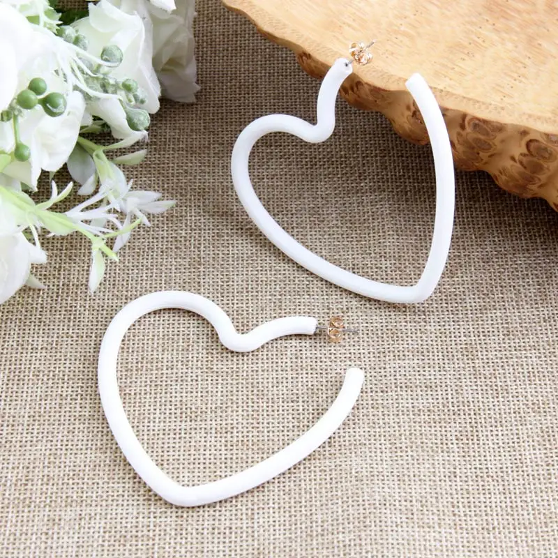 Beadsland акриловые серьги кольца из уксусной смолы большое сердце конфетных цветов