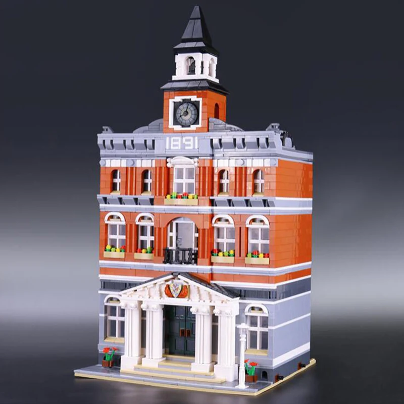 

15003 Creative Street View City Series brick 2859Pc The town hall Model Building Kits Building Blocks Bricks brinquedos juguetes