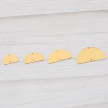 20 шт Необработанные латунные полукруглые шармы D соединители форм Подвески Заготовки Круглый диск для штамповочная машина материал