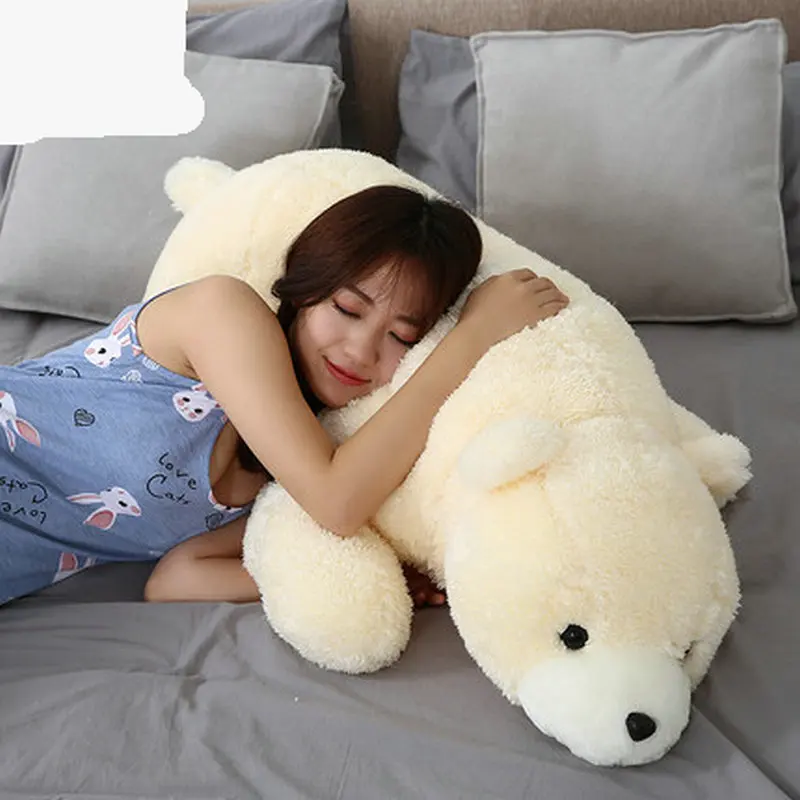 

60/80CM New long Polar bear Pillow Plush toy soft cushion stuffed animal doll sleep Bedroom Decor White Bear gifts for kids