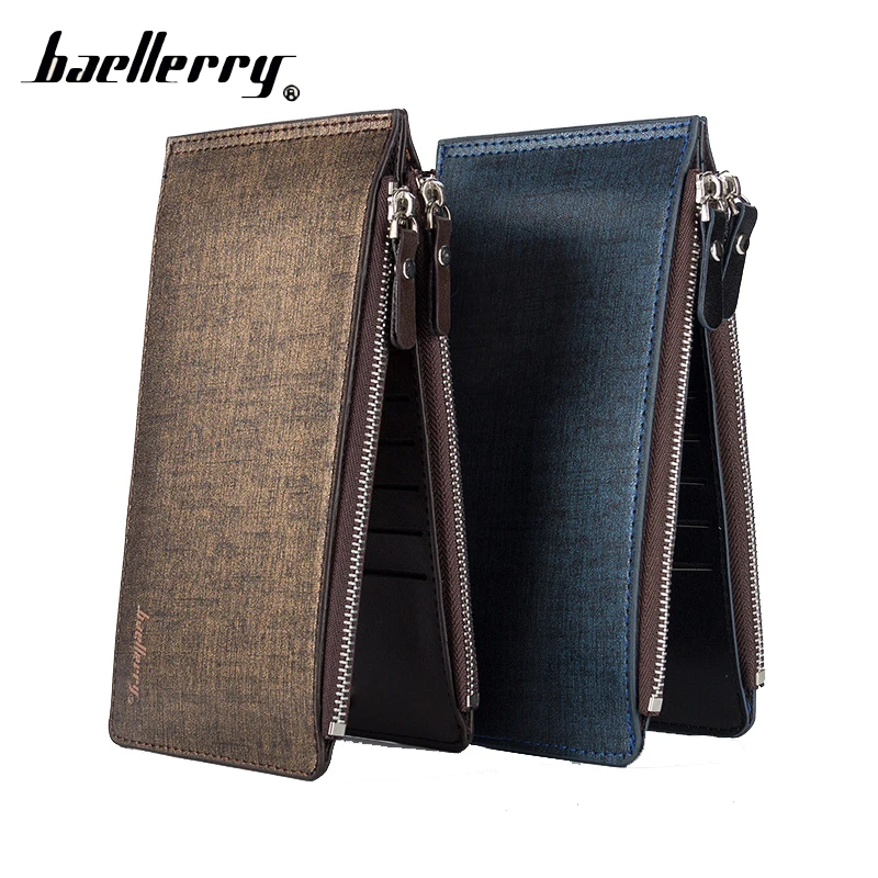 

Slim Business Card Holder For Long Handy Men Phone Wallet Clutch Male Zipper Coin Purse Thin Kashelek Cuzdan Portomonee Partmone