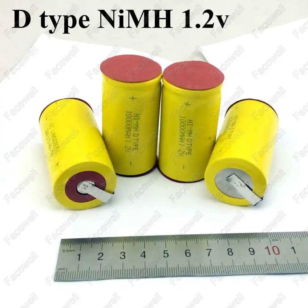 

10pcs real capacity 10000mah 1.2v battery d size ni-mh D type ni mh 1.2v batteries recargable bateria 10Ah nimh replacement cell