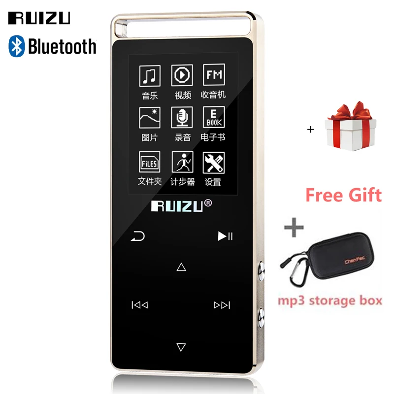 

2018 Touch Button Bluetooth HIFI MP4 Player 8GB Multi-Language Origiinal RUIZU D01 with Voice Recorder E-Book Music Video Player