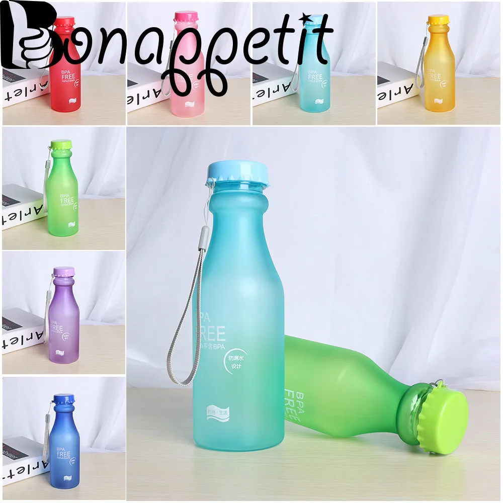 Unbreakable Travel Yoga Leak-proof Frosted Plastic Cup Sports Water Bottle