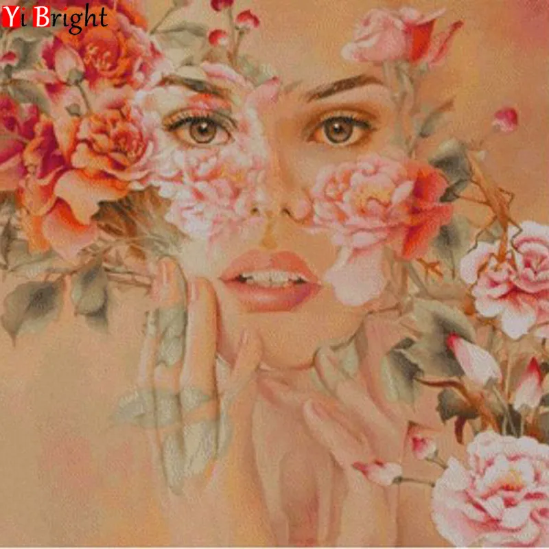 

Diamond Embroidery Cartoon Crafts Diamond Painting Beauty Flower Mosaic Gift Full Square Diamond Home Decoration XY1