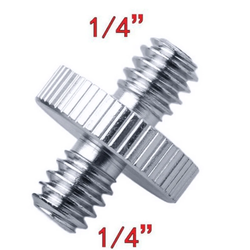 

Aluminum Alloy Double-headed 1/ 4" Male Screw Thread Convert Adapter For Camera Tripod Ballhead
