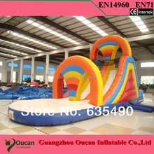 ПВХ брезент надувная горка с бассейном для детей, детская надувная горка