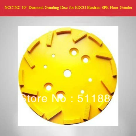 

10'' NCCTEC Diamond Grinding Disc Head for EDCO Blastrac SPE Concrete floor grinder | 250mm disk for SPE DFG-500 | 16 segments
