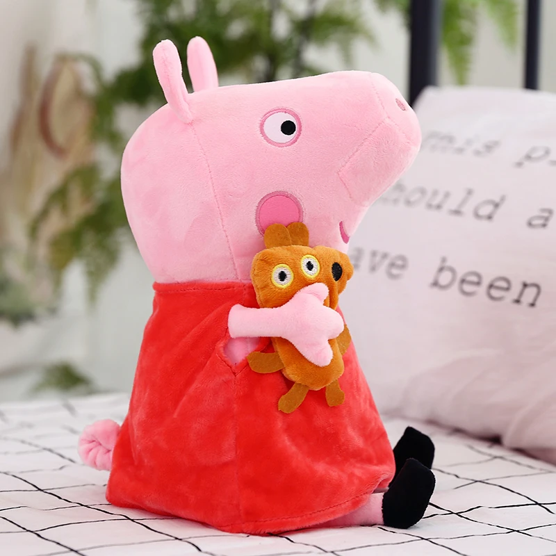 Свинка Пеппа Джордж Peppa папа мама семья Pelucia 25 см Мягкая кукла Плюшевые игрушечные лошадки детей подарки на день рождения