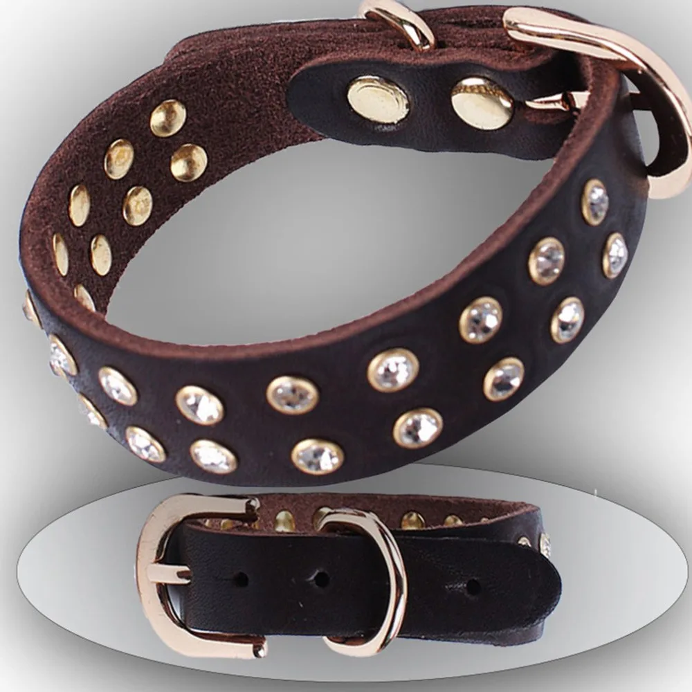 Pet Dog Pu Leather Collar Adjustable Spiked Studded Pet Dog Collar