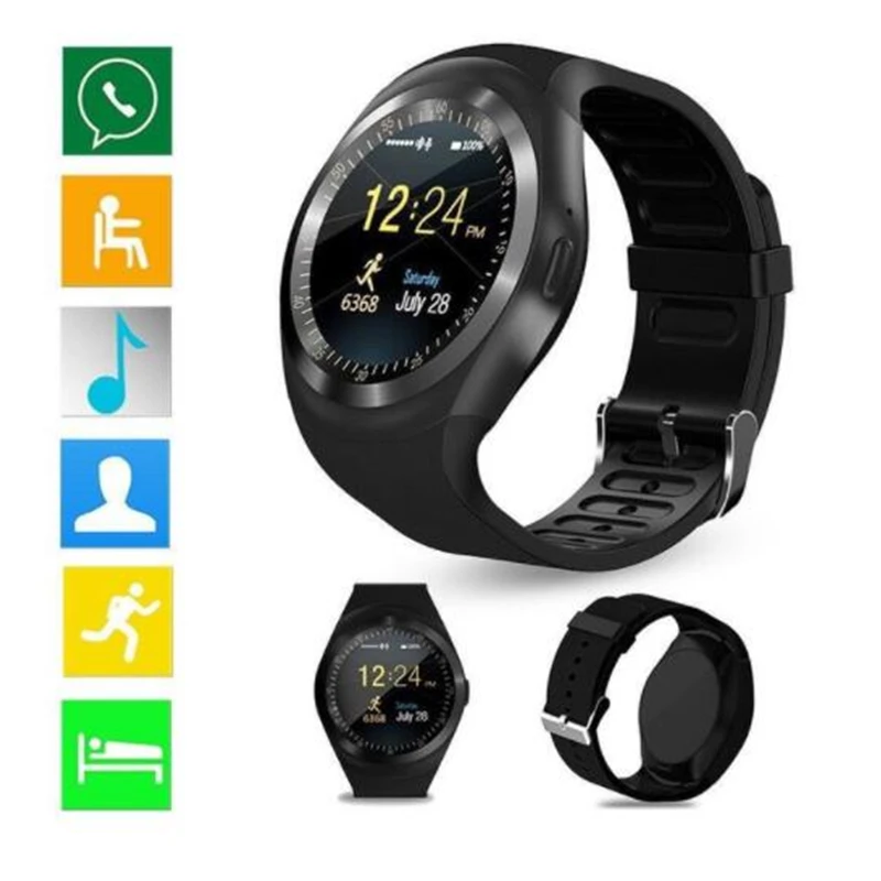 GS01 Smart Watch Bluetooth Smartwatch SIM Round Heart Rate