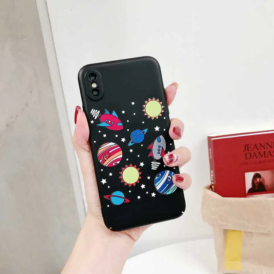 Silicone cartoon planet For iPhone 6 6S 7 8 Plus X Coque Capa iphone TPU Funda Drop-proof Back Covers |