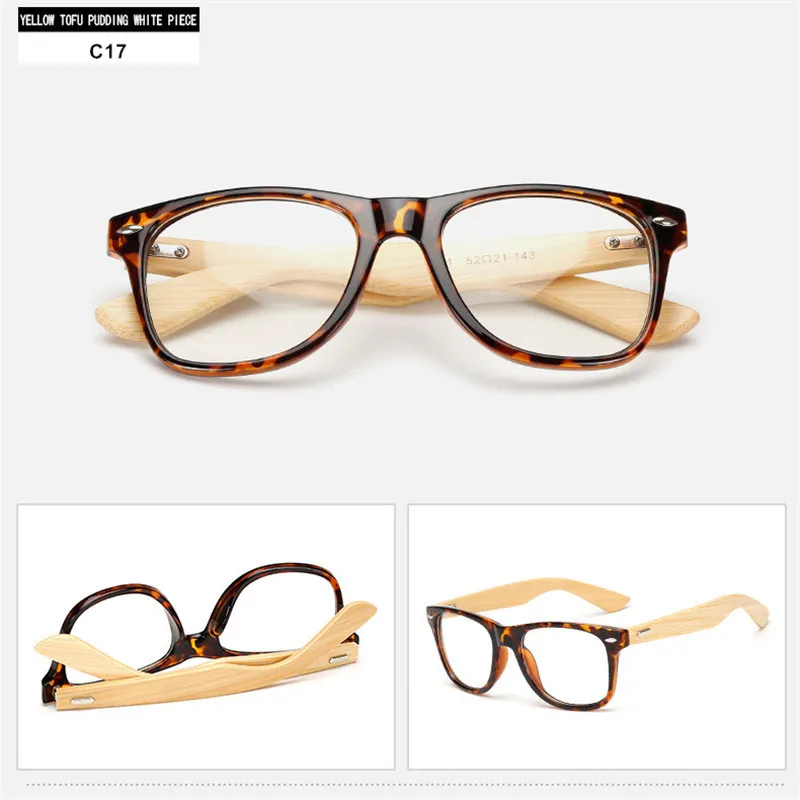 YOOSKE 29 цветов, мужские бамбуковые солнцезащитные очки для женщин, брендовые Дизайнерские деревянные очки, очки для ног, винтажные очки, оправы для очков - Цвет линз: C17
