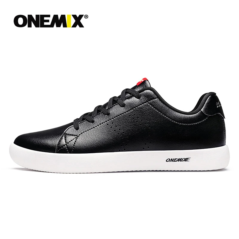 ONEMIX/Осень Женская Белая обувь off white для скейтбординга; Повседневная дышащая Женская легкая Нескользящая модная парусиновая обувь; зимние кроссовки - Цвет: Black White