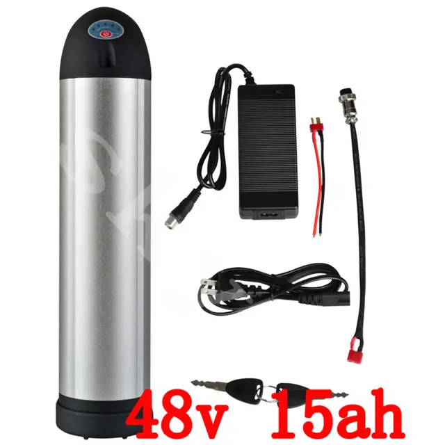Cheap 48V 15Ah Li-ion Water Kettle water bottle Battery for Samsung cell bike battery for electric bicycle e-bike ,with charger