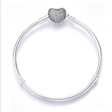 Стерлингового серебра 925 цепь, подвеска, бусины подходят браслет для женщин Аутентичные ювелирные изделия прекрасный подарок