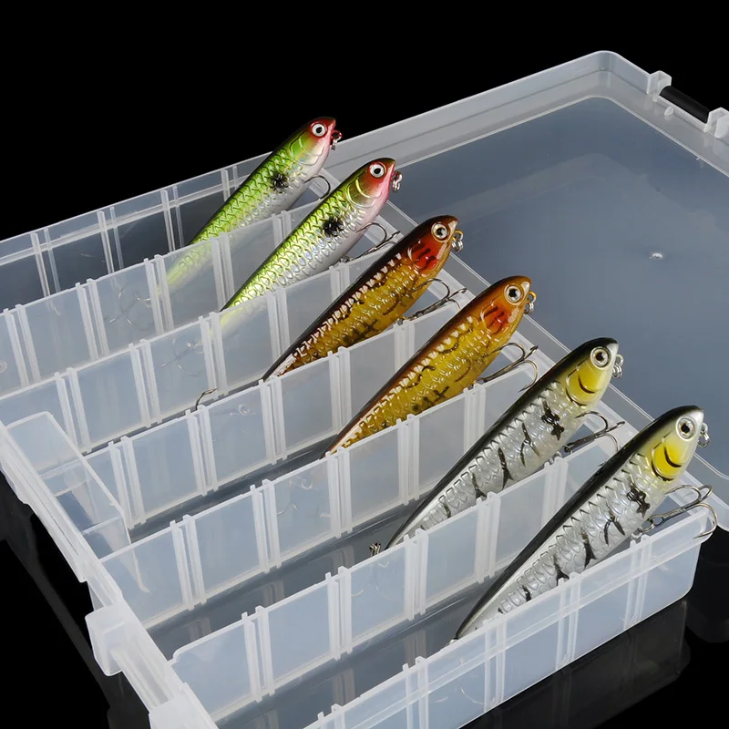 

PENCIL Fishing bait set 6 pieces with Transparent Tackle Box lure bait set 11cm/24g floating topwater lure