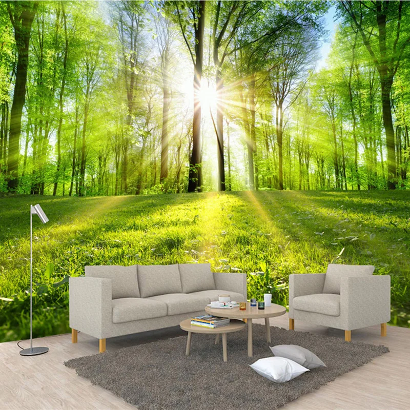 Malla fotomural XXL papel pintado naturaleza sol musgo árbol bosque 8536