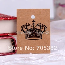 3x4 см(со шнуром) защитная одежда из крафт-бумаги бирка корона дизайн бумажные ценники подарочная бумага ценники, бирки закладки(SS-579