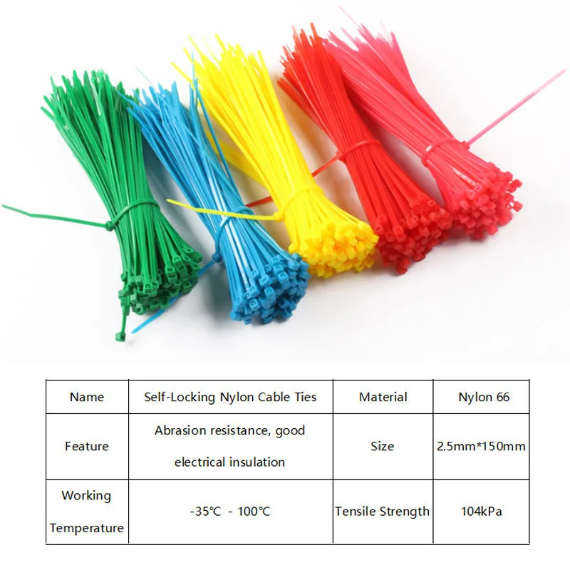 3*150 мм Разноцветные нейлоновые кабельные стяжки кабель провод галстуком-бабочкой пластиковые защитные пломбы с днократной блокировкой и галстуком-бабочкой стяжки 100 шт./пакет