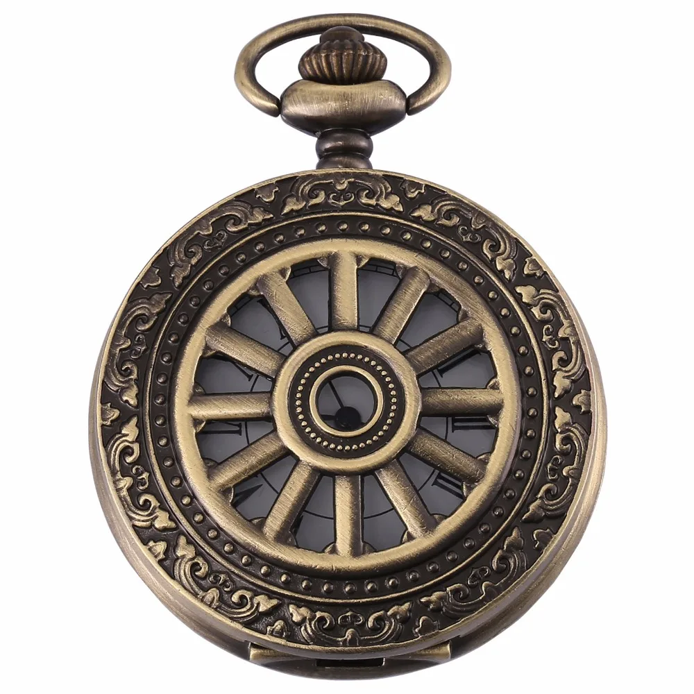 

Retro Copper Bronze Roman Analog Hollow Hunter Case Nurse Clock Jewelry Relogio Chain Fobs Pendant Quartz Pocket Watch /WPK192