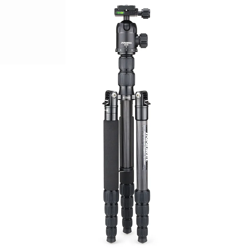 INNOREL RT50C Professional Carbon Fiber Camera Tripod Travel Compact Tripod Video Monopod with Quick Release Plate & Ball Head